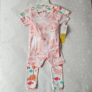 💕🐡🐳NWT Carter's toddler girls 2T 4-piece pajamas set Pjs sea narwhal whale